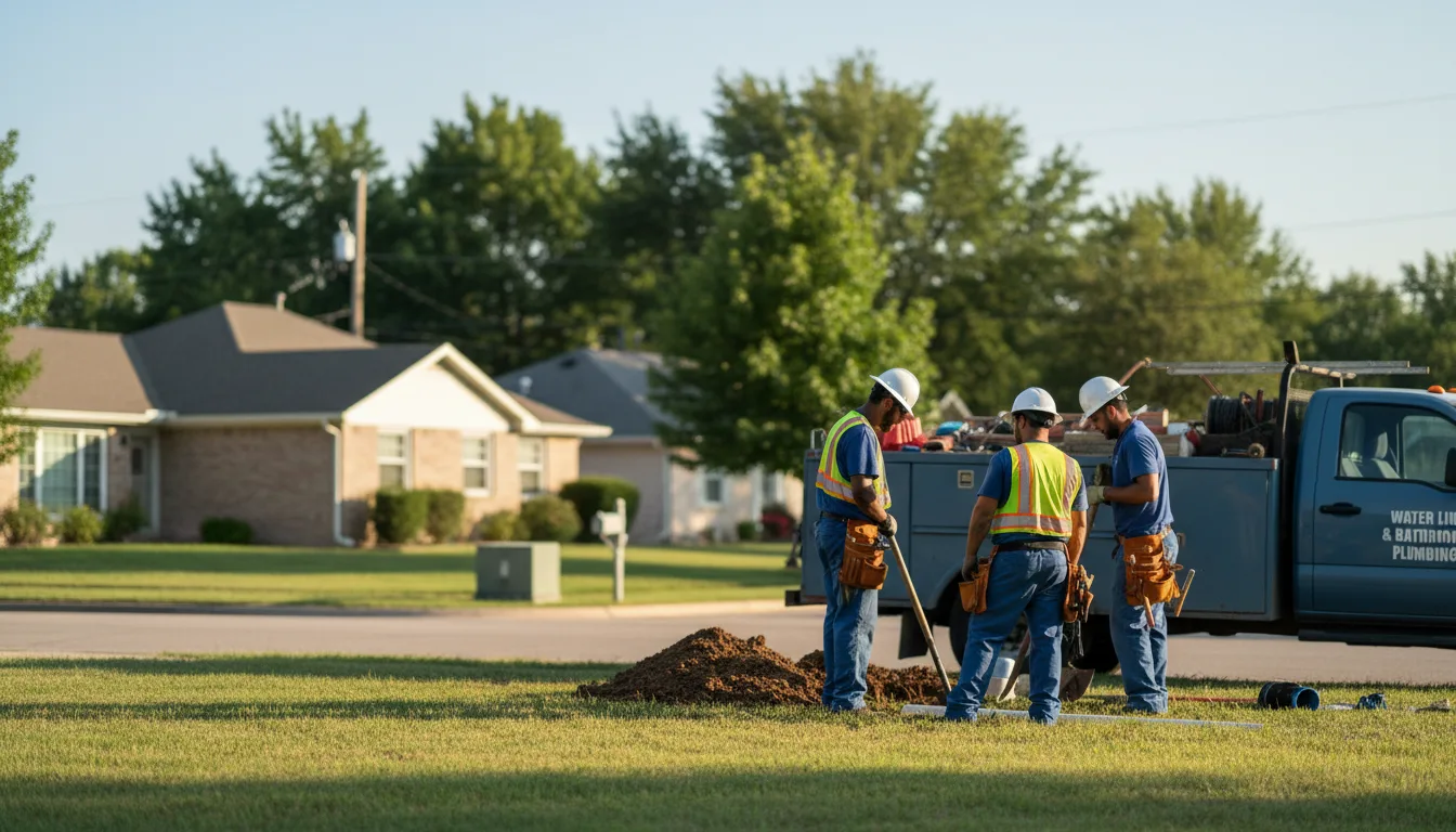 Residential water line and bathroom plumbing service in Wilson, KS